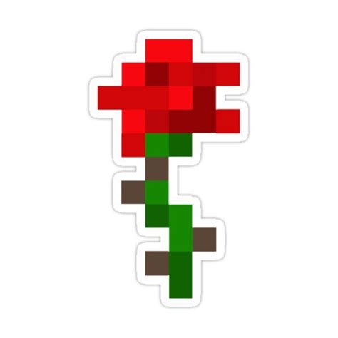 Red Minecraft Rose Flower Sticker By Tumblestwo Painting Minecraft