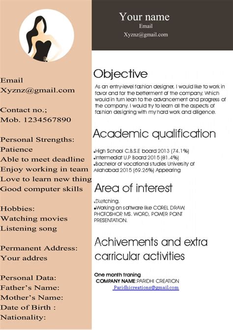 Make Creative Resume For You By Fashionlover958 Fiverr