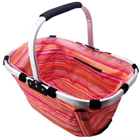 Hlc Folding Handle Shopper Basket Carrybag Collapsible Cool Shopping