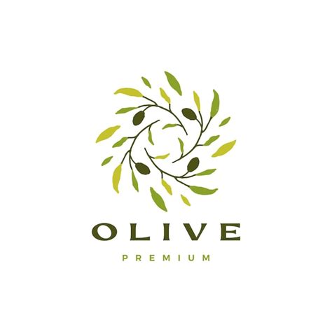 Premium Vector Olive Branch Leaf Logo Template