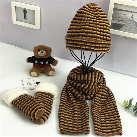 Scarf Hat Glove Three Pieces Of Winter Childrens Scarf Hat Glove Kit