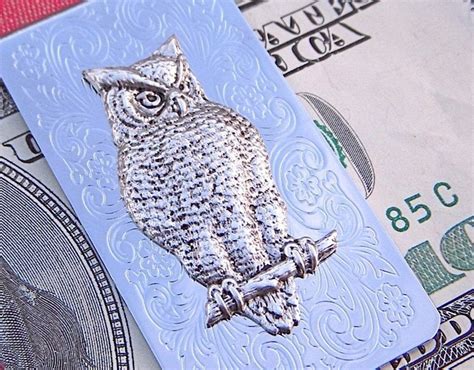 Owl Money Clip Silver Plated Mens Accessories And Ts Etsy