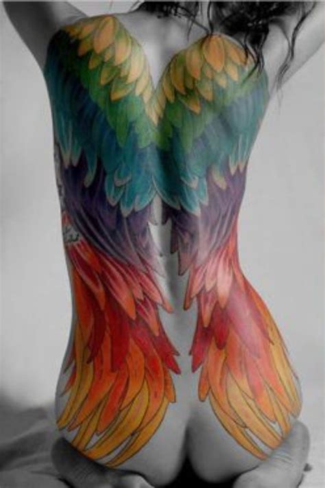 Gorgeous angel and devil wings tattoo on the back. BEST ANGEL WINGS TATTOO ART - TOP 150 TATTOOS