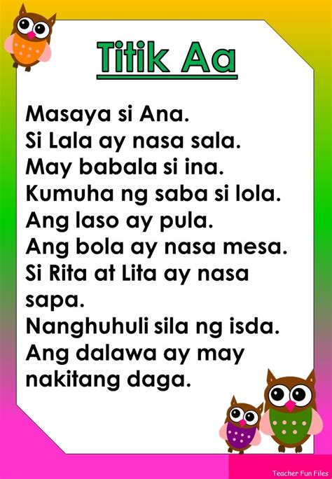 Pagbasa Filipino Reading Comprehension Worksheets For Teacher Fun