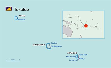 Большая политическая карта Токелау Токелау Океания Maps Of The