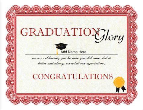 Printable Certificate Of Graduation Free Printable Certificate