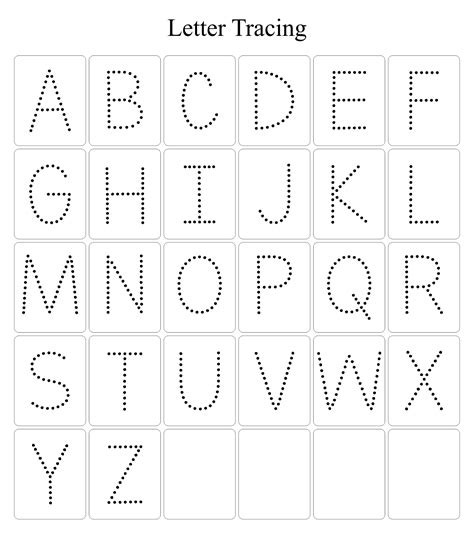 Trace Alphabets Worksheets Printable