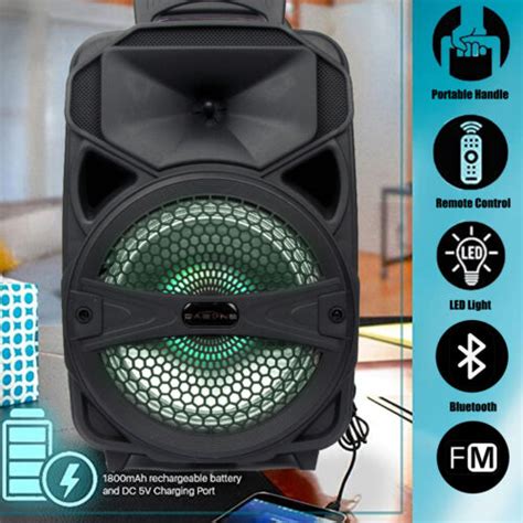 8 1000w Portable Fm Bluetooth Speaker Heavy Bass Subwoofer Party