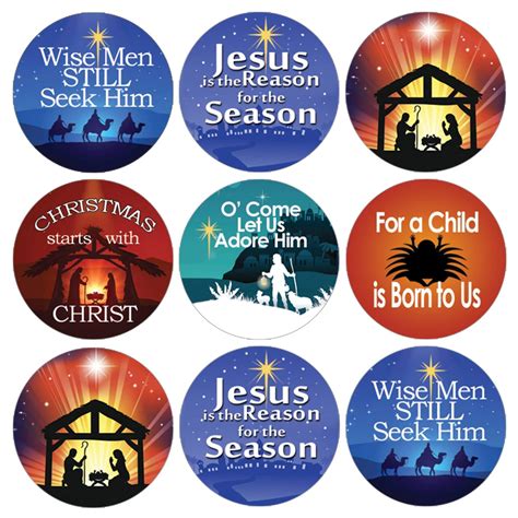 Religious Christian Faith Christmas Stickers - Labels for Candy - 180