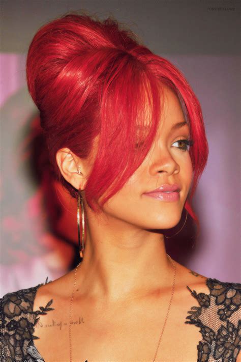 Rihanna Up Do With Long Bangs