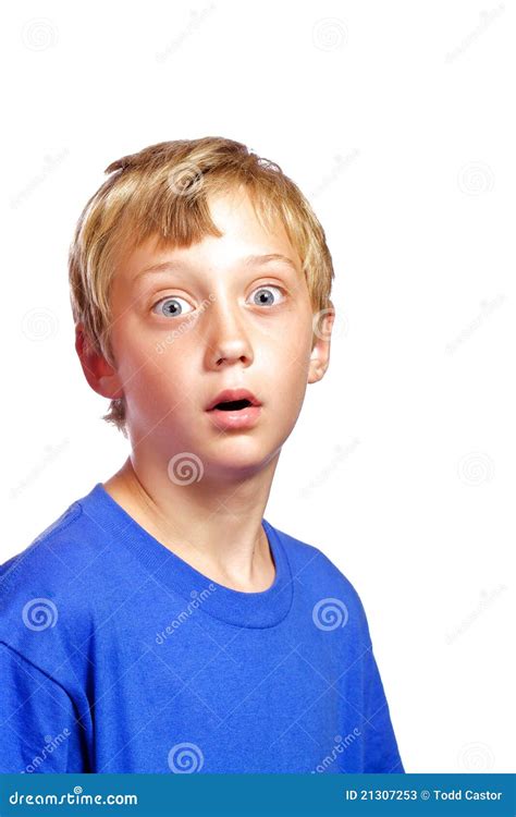 Young Boy With A Shocked Face Royalty Free Stock Photography