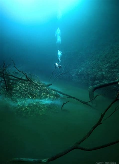 Photographer Captured Hidden Underwater River Flowing Along Mexicos