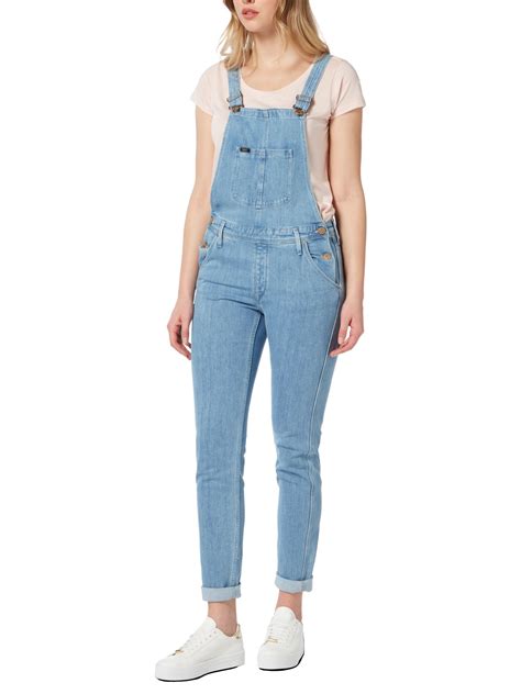 Lee Relaxed Bib Dungarees Bleached Stone