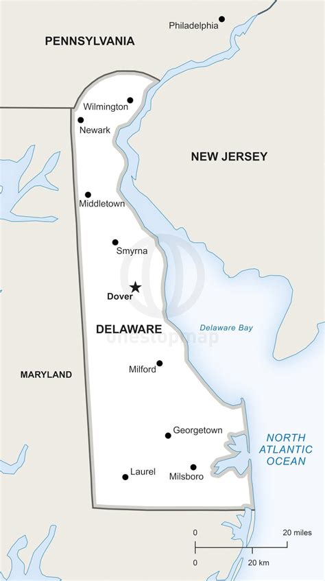 Vector Map Of Delaware Political One Stop Map