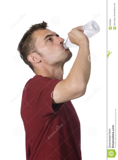 Man Drinking Water From Bottle Stock Photo Image Of