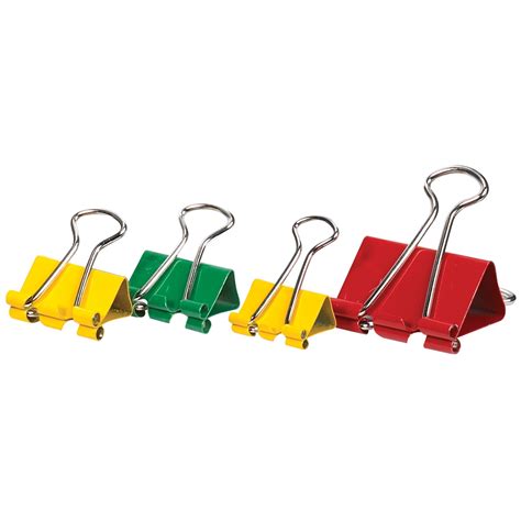 Grand And Toy Fold Back Binder Clips Assorted Colours And Sizes 70pk