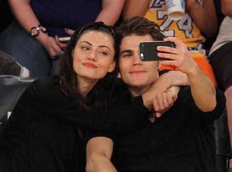 Paul Wesley And Phoebe Tonkin Share A Courtside Kiss And Take Selfies