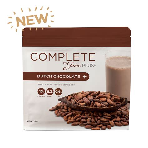 This line of products supposedly provides a complete fill of your body's needs. Complete Dutch Chocolate Bulk | Juice Plus+