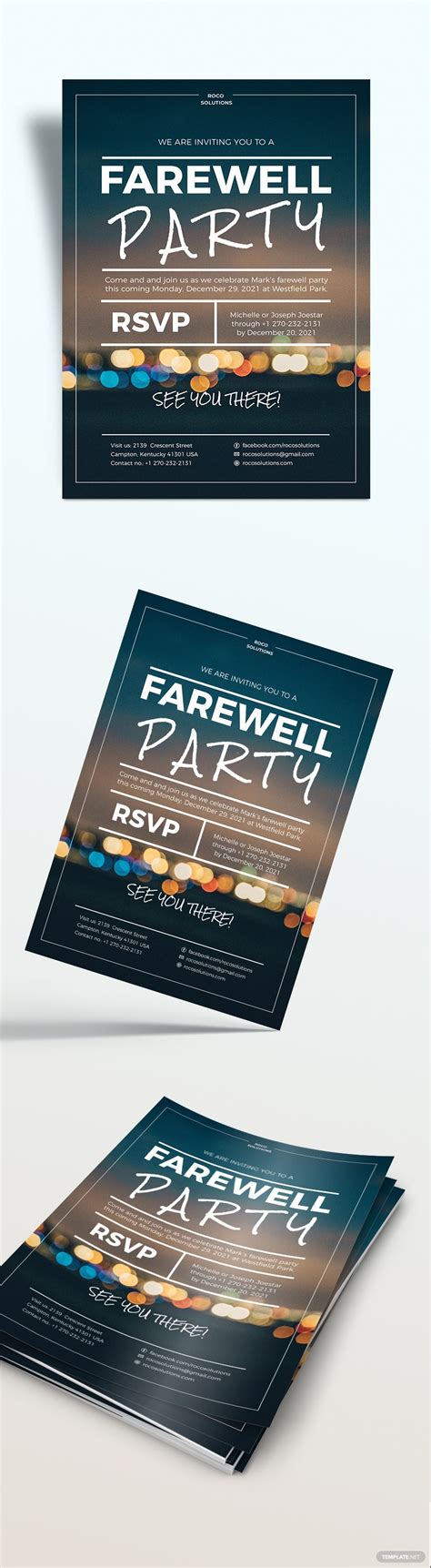 Farewell Flyers In Word Templates Designs Docs Free Downloads