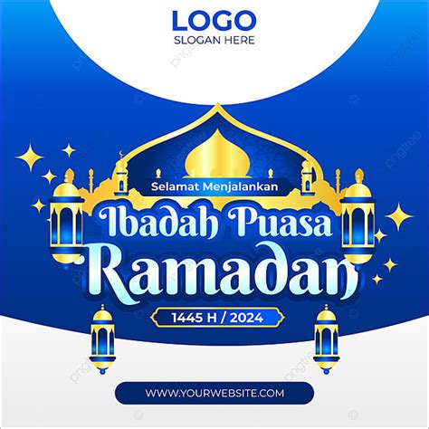 Poster Congratulations On Fasting Ramadan 1445 Hijriyah 2024 Vector