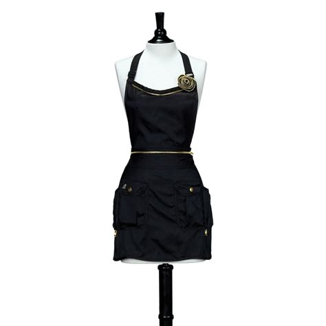 Jessie Steele Black With Gold Apron Hairstylist Apron Salon Aprons Apron