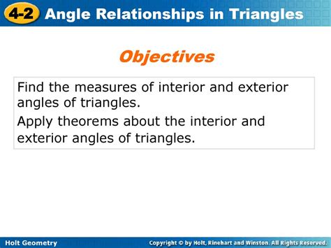 Objectives Find The Measures Of Interior And Exterior Angles Of