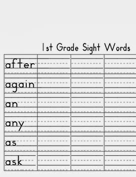 Handwriting Worksheet St Grade
