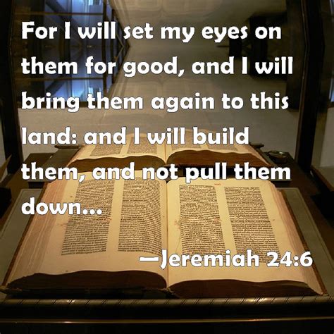 Jeremiah 246 For I Will Set My Eyes On Them For Good And I Will Bring