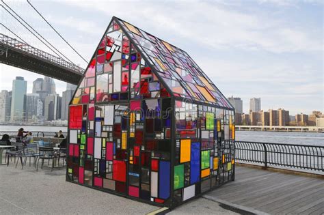 Stained Glass Sculpture By Tom Fruin Under Brooklyn Bridge Editorial Photography Image Of