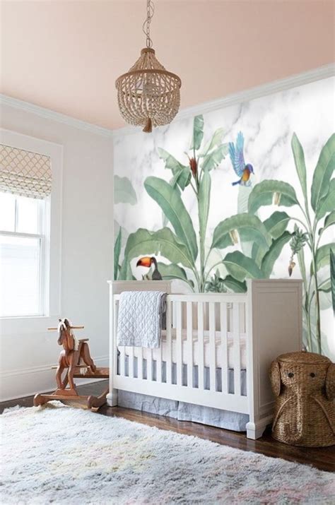 Safari Animal Nursery Boy Wallpaper Mural Tropical Forest Etsy