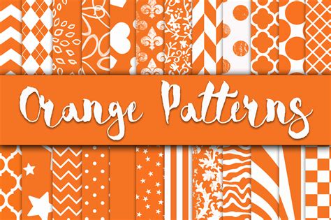 Orange Patterns Digital Paper Graphic By Oldmarketdesigns · Creative
