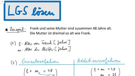 Lineare gleichungssysteme lassen sich außerdem als matrizen darstellen. ALGEBRA; LGS lösen (Lineares Gleichungssystem) (Klasse 9 ...