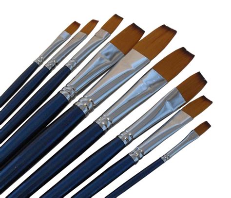 Magic Touches Paint Brush Set 9 Sizes Finest Synthetic Nylon Flat