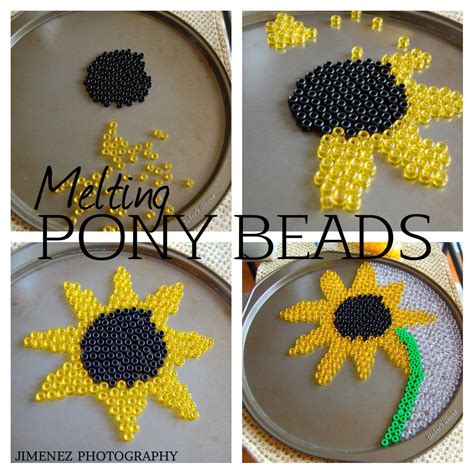 Sunflower Melted Pony Beads Collage Art And Craft Videos Easy Arts And