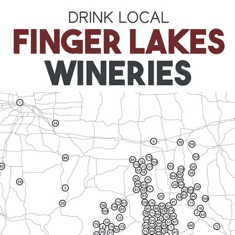 Finger Lakes New York Wineries Printable Map Etsy