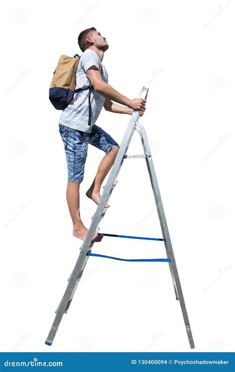 Man Ladder Stock Photo Image Of Opportunity Climbing