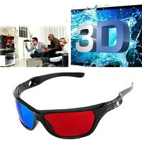 New 3d Plastic Glasses Red Blue Black Frame For Dimensional Anaglyph Tv Movie Dvd Game Universal