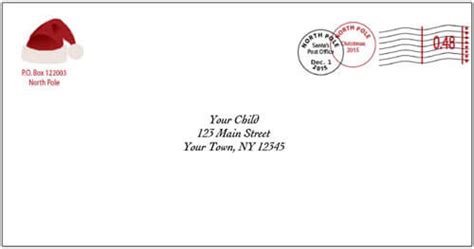 Christmas envelope with cute stamps. Keep the Magic Alive with a Free Letter from Santa