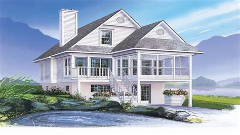 Contemporary house designs floor plans 60+ home plans two story. Coastal House Plans Narrow Lots Economical Small Cottage ...
