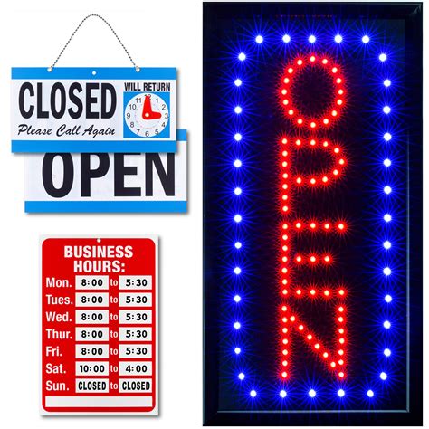Ultima Led Neon Open Sign For Business Vertical Lighted Sign Open With