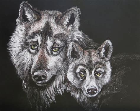 Mama Wolf Painting By Audie Yenter