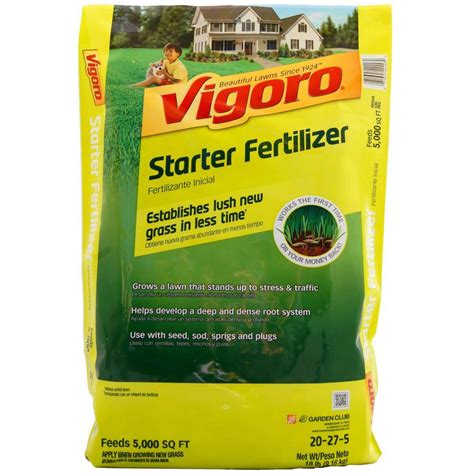 Starter grass fertilizer contains nitrogen, phosphorus and potassium. Vigoro 18 lb. Starter Fertilizer-22448-1 - The Home Depot