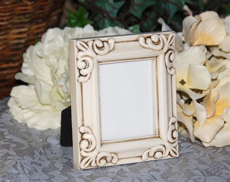 Small Antique White Picture Frame French Country Ornate Photo Frames