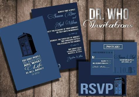 Dr Who Inspired Wedding Invitation Suite Digital Or By Bowersink Geeky