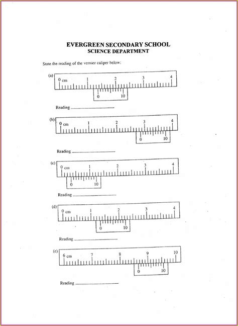 Reading A Metric Micrometer Worksheet