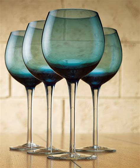blue tuscana 16 oz wineglass set of four wine glass goblet wine glasses wine glass set
