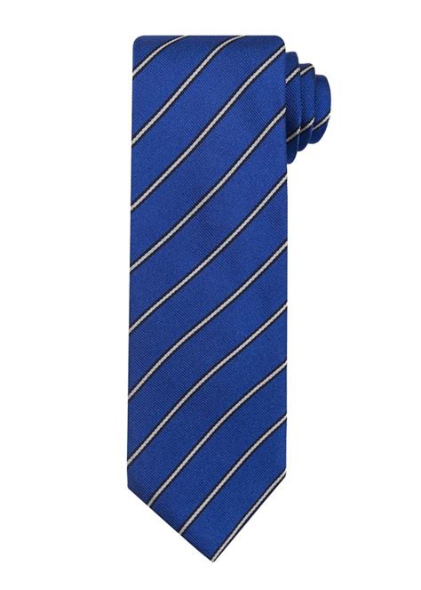 Royal Blue And Navy Stripe Silk Tie Roderick Charles