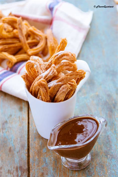 Homemade Churros With Chocolate Dipping Sauce Flavor Quotient
