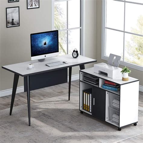 Tribesigns L Shaped Desk 55 Inch Large Computer Desk With File Cabinet