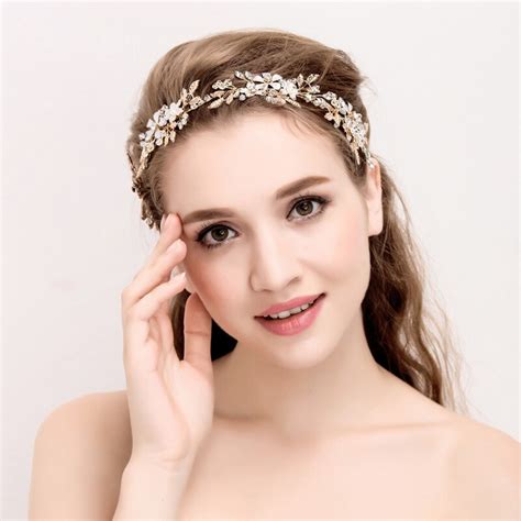 Handmade Tiara Wedding Hair Accessories Bridal Headband Fashion Gold